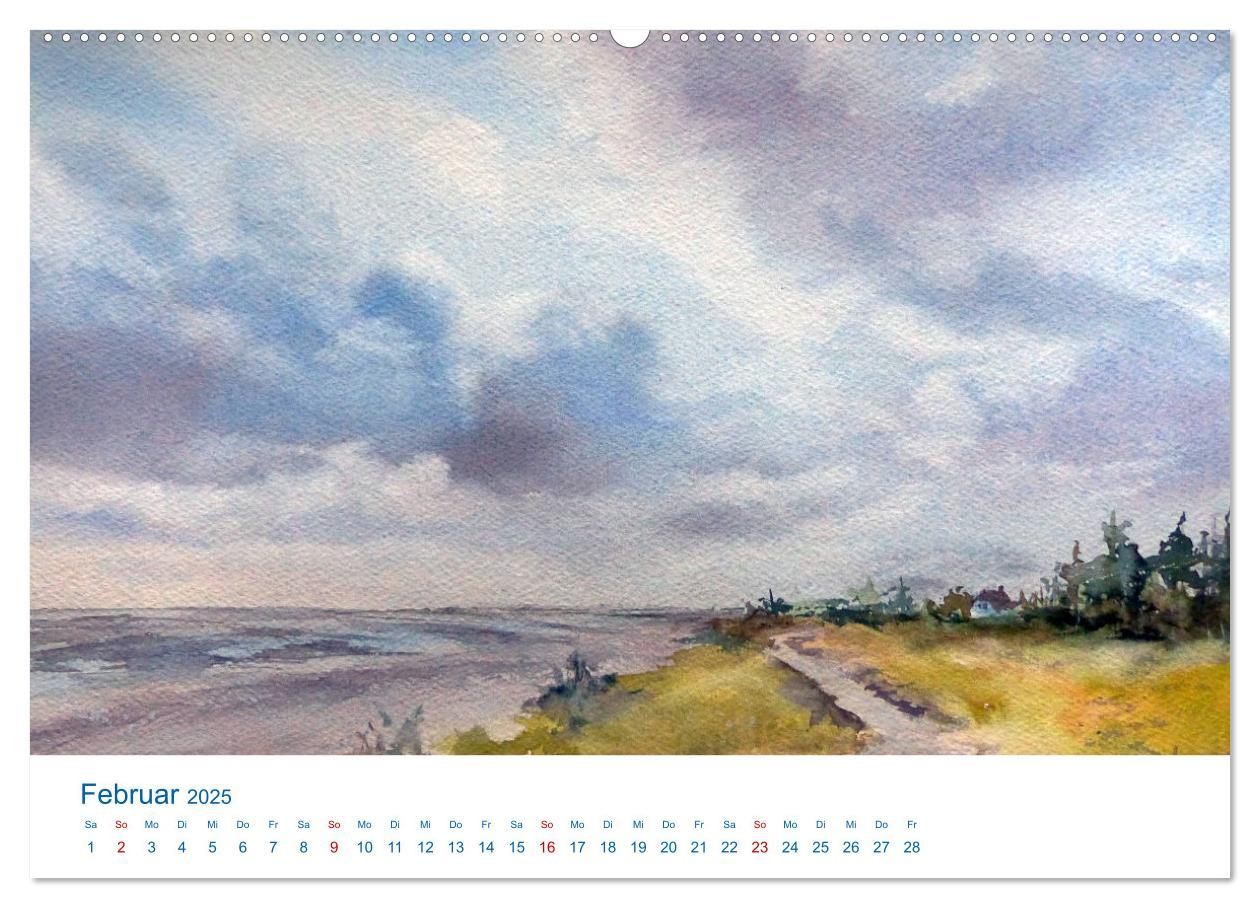 Bild: 9783457146743 | Föhr - Aquarelle (Wandkalender 2025 DIN A2 quer), CALVENDO...