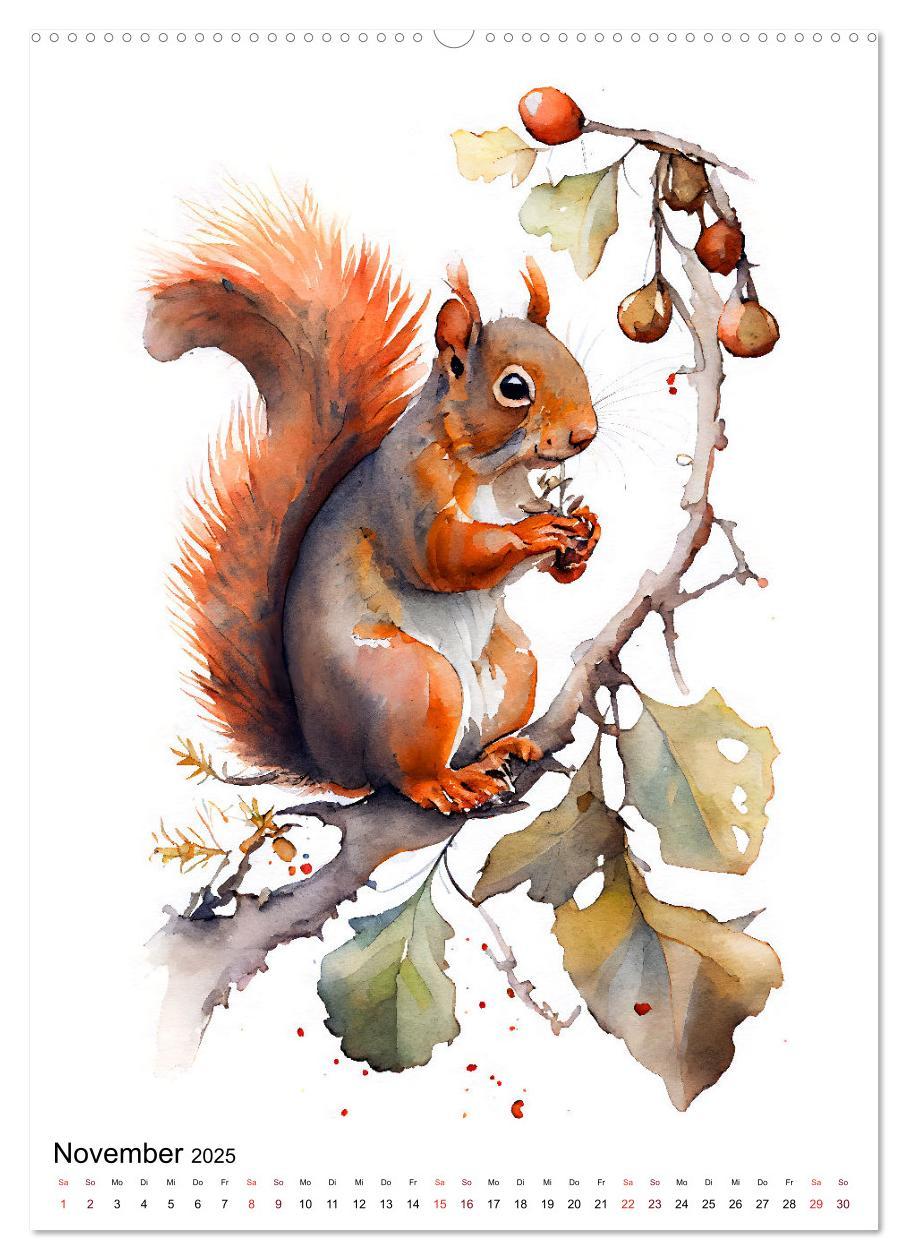 Bild: 9783435883585 | Waldtiere in Aquarell - Heimische Tierarten (Wandkalender 2025 DIN...