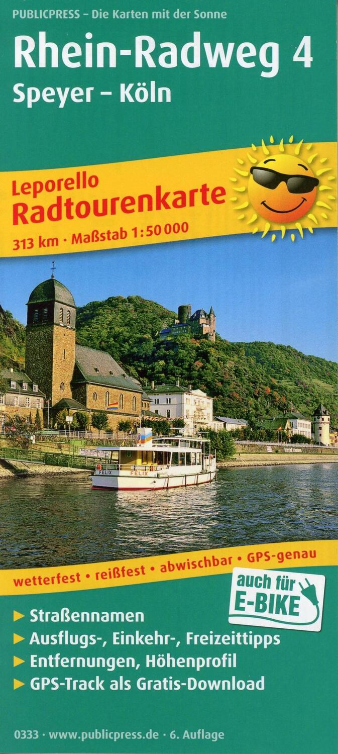 Cover: 9783899203332 | Radtourenkarte Rhein-Radweg 04. Speyer - Köln 1 : 50 000 | Deutsch