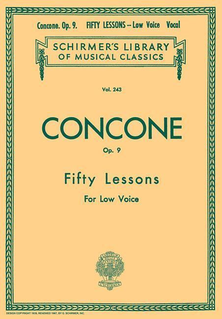 Cover: 9780793548675 | 50 Lessons, Op. 9: Schirmer Library of Classics Volume 243 Low Voice