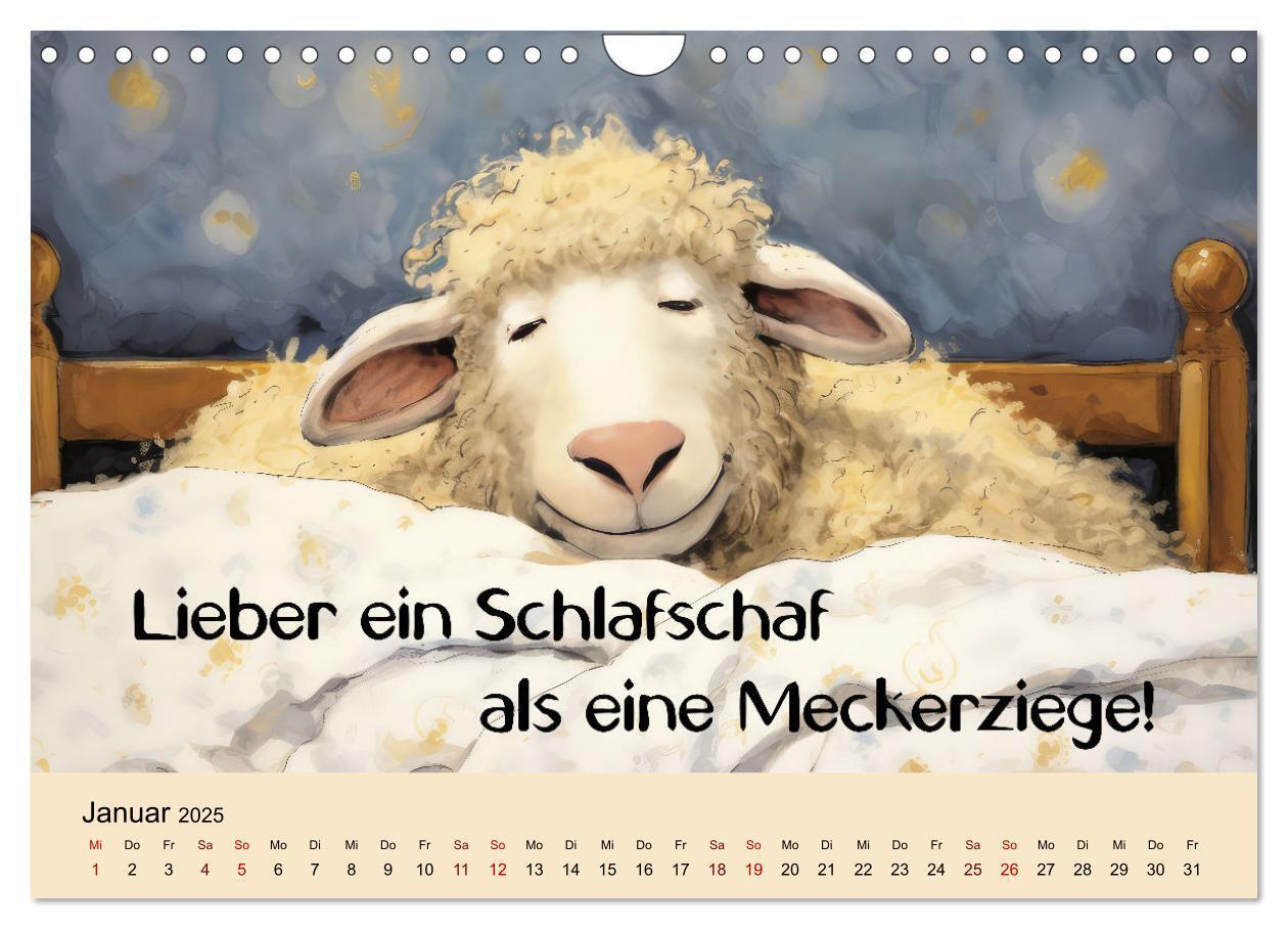 Bild: 9783383825620 | Schafsprüche (Wandkalender 2025 DIN A4 quer), CALVENDO Monatskalender