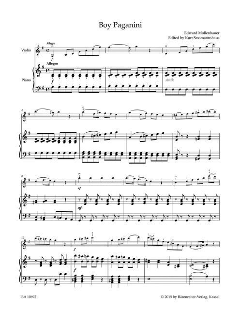 Bild: 9790006559749 | The Boy Paganini - Fantasia, für Violine und Klavier | Mollenhauer