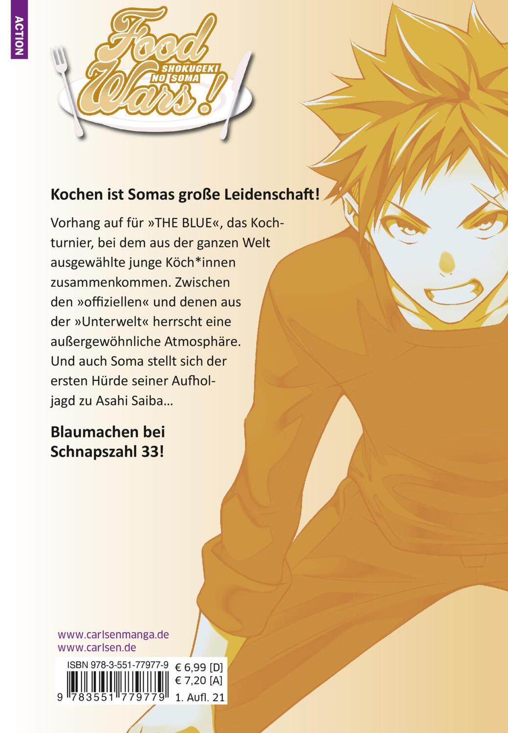 Rückseite: 9783551779779 | Food Wars - Shokugeki No Soma 33 | Yuki Morisaki (u. a.) | Taschenbuch