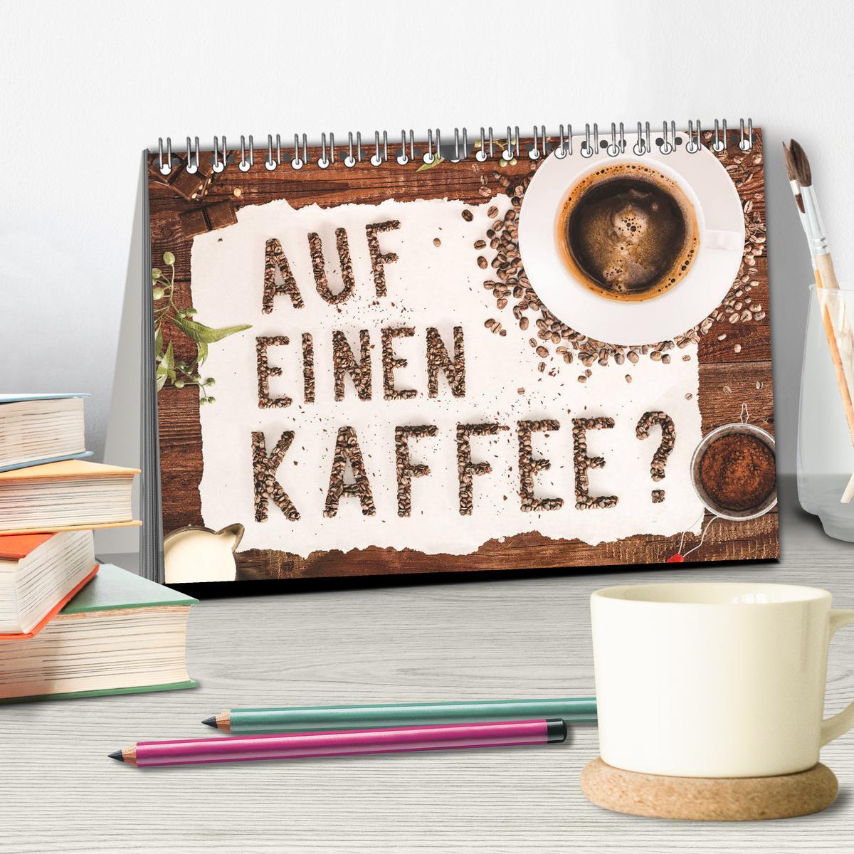 Bild: 9783435307494 | Auf einen Kaffee? (Tischkalender 2025 DIN A5 quer), CALVENDO...