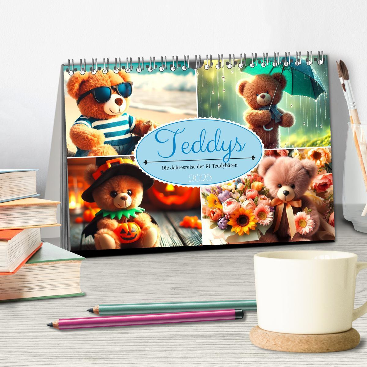 Bild: 9783383772337 | Teddys - Die Jahresreise der KI-Teddybären (Tischkalender 2025 DIN...