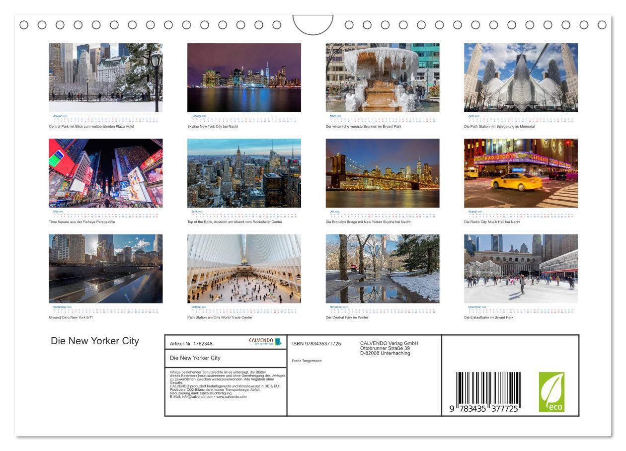 Bild: 9783435377725 | Die New Yorker City (Wandkalender 2025 DIN A4 quer), CALVENDO...