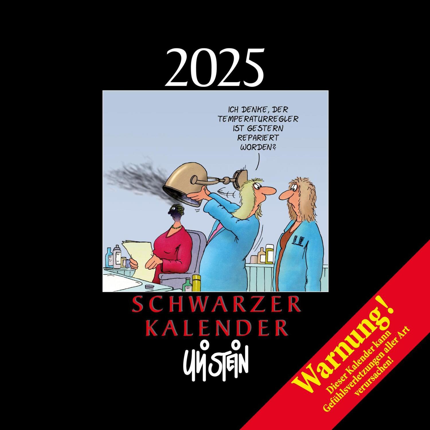 Cover: 9783830321736 | Uli Stein Schwarzer Kalender 2025: Monatskalender für die Wand | Stein