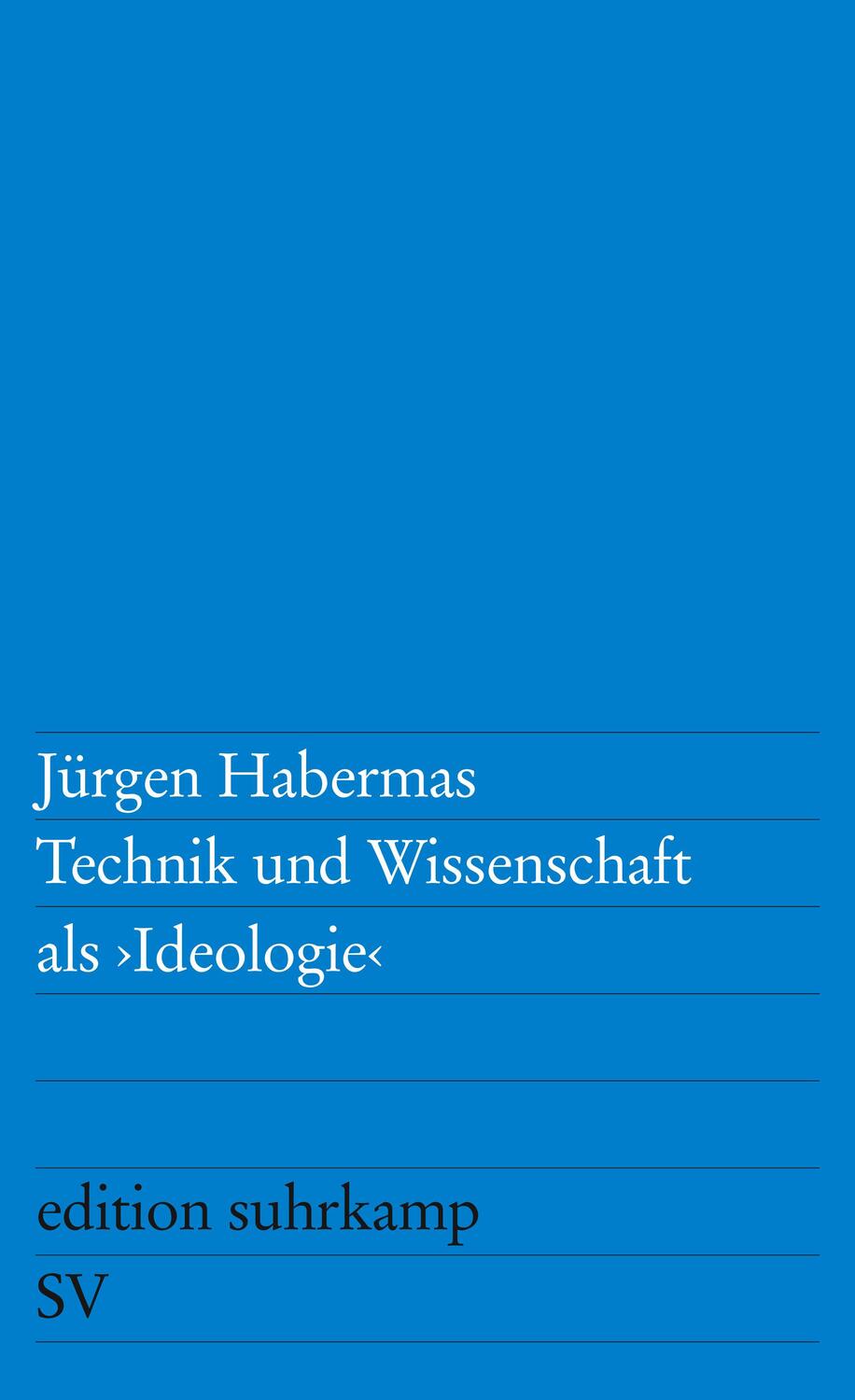 Cover: 9783518102879 | Technik und Wissenschaft als Ideologie | Jürgen Habermas | Taschenbuch