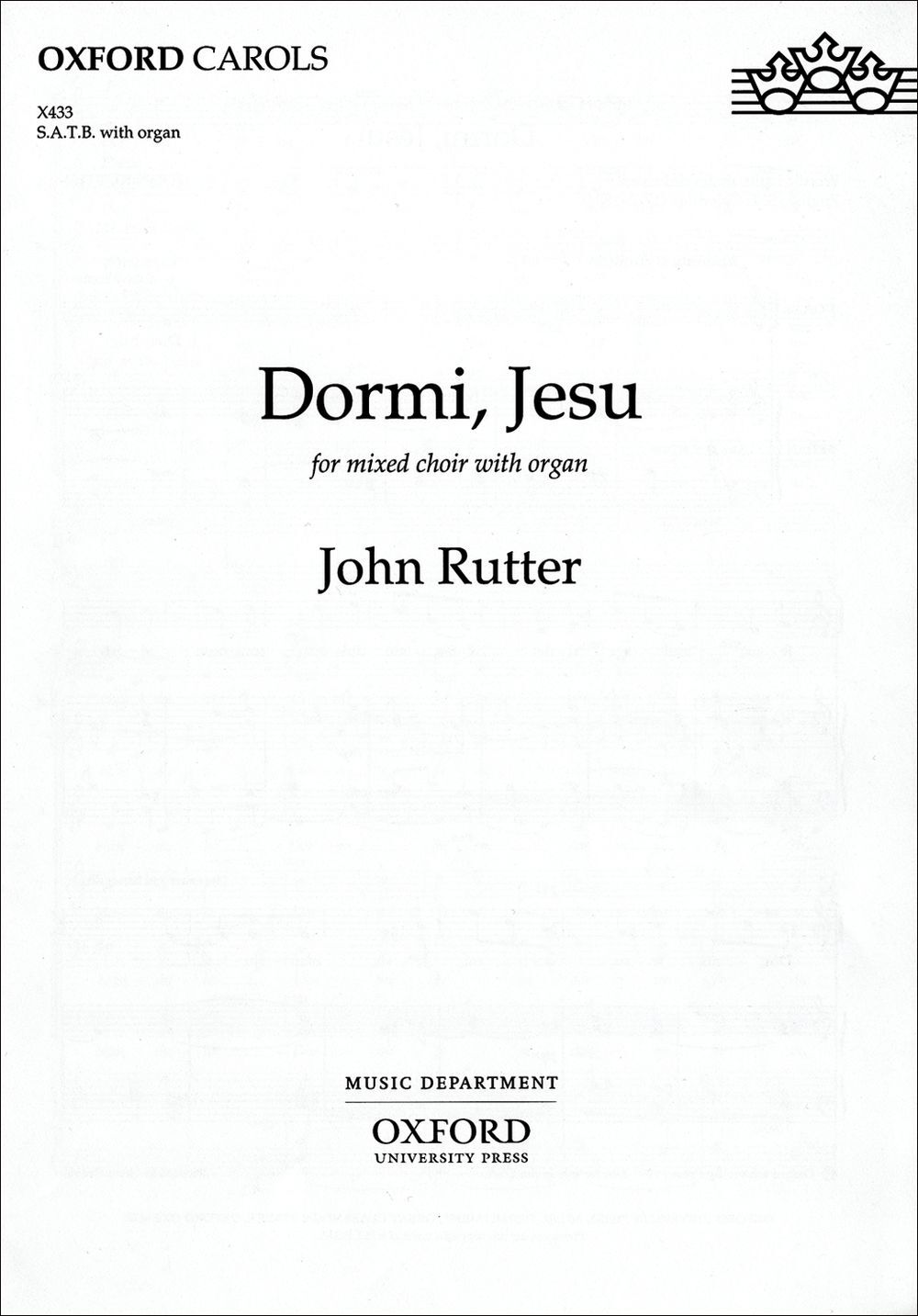 Cover: 9780193432413 | Dormi, Jesu | John Rutter | Einzelstimme | 1999 | EAN 9780193432413