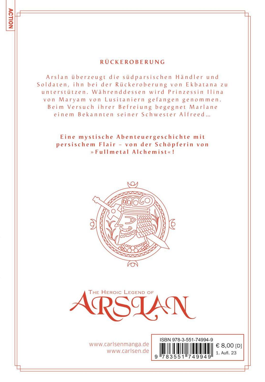 Rückseite: 9783551749949 | The Heroic Legend of Arslan 17 | Hiromu Arakawa (u. a.) | Taschenbuch