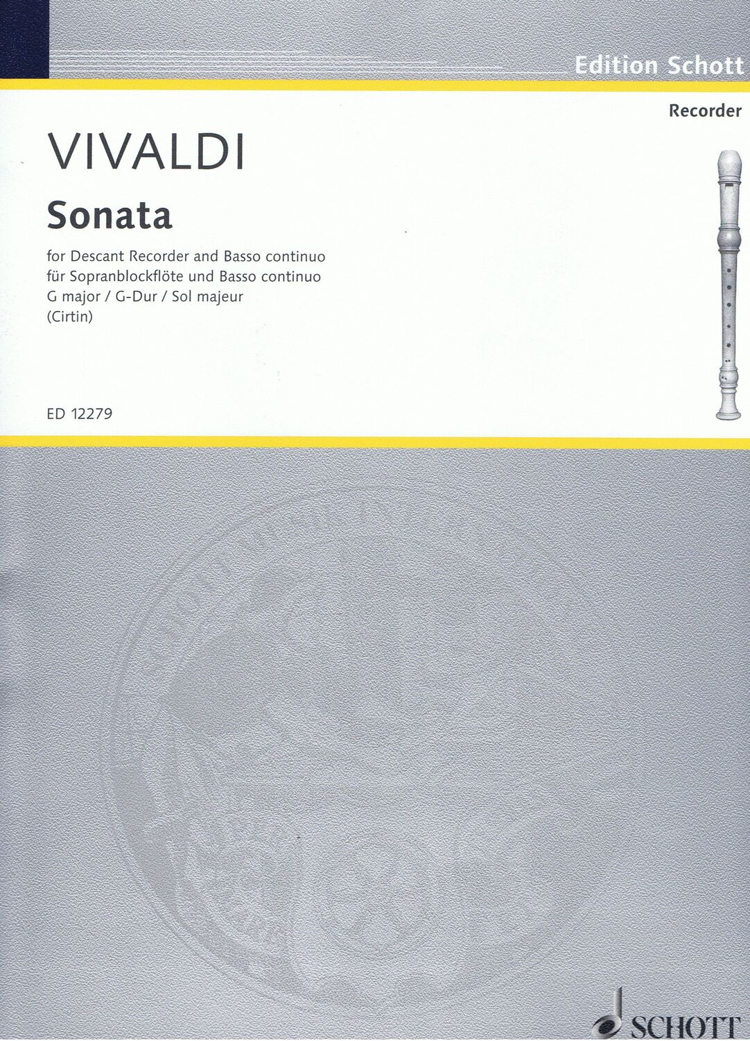 Cover: 9790220114687 | Sonate G RV59 | from Il Pastor Fido | Antonio Vivaldi | Buch