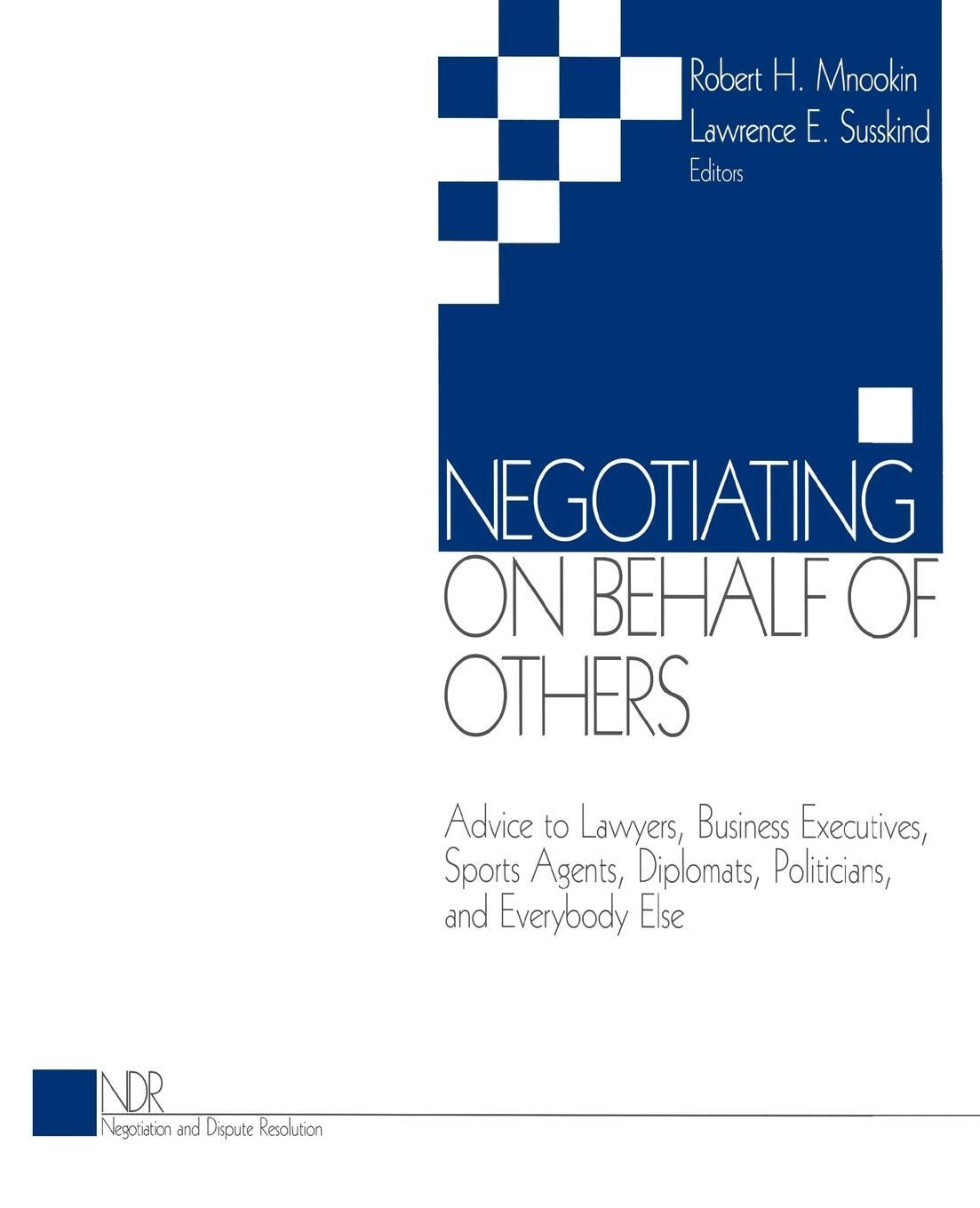 Cover: 9780761913276 | Negotiating on Behalf of Others | Lawrence E. Susskind | Taschenbuch