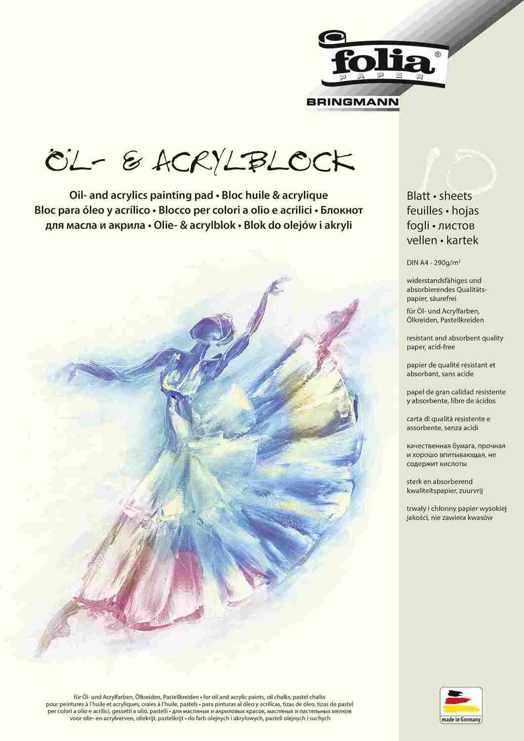 Cover: 4001868094749 | Folia Öl- und Acrylmalblock 290g/m², DIN A4, 10 Blatt | 8364 | 2023