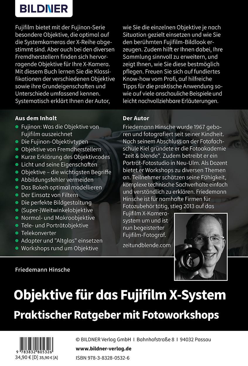 Rückseite: 9783832805326 | Objektive für das Fujifilm X-System | Friedemann Hinsche | Buch | 2022