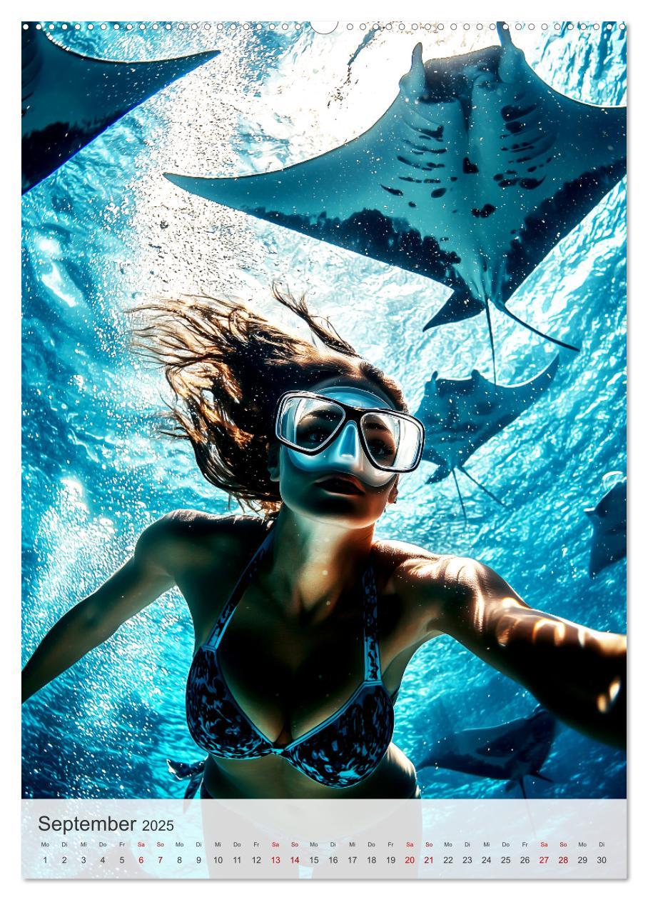 Bild: 9783457201466 | Diving Queens (Wandkalender 2025 DIN A2 hoch), CALVENDO Monatskalender