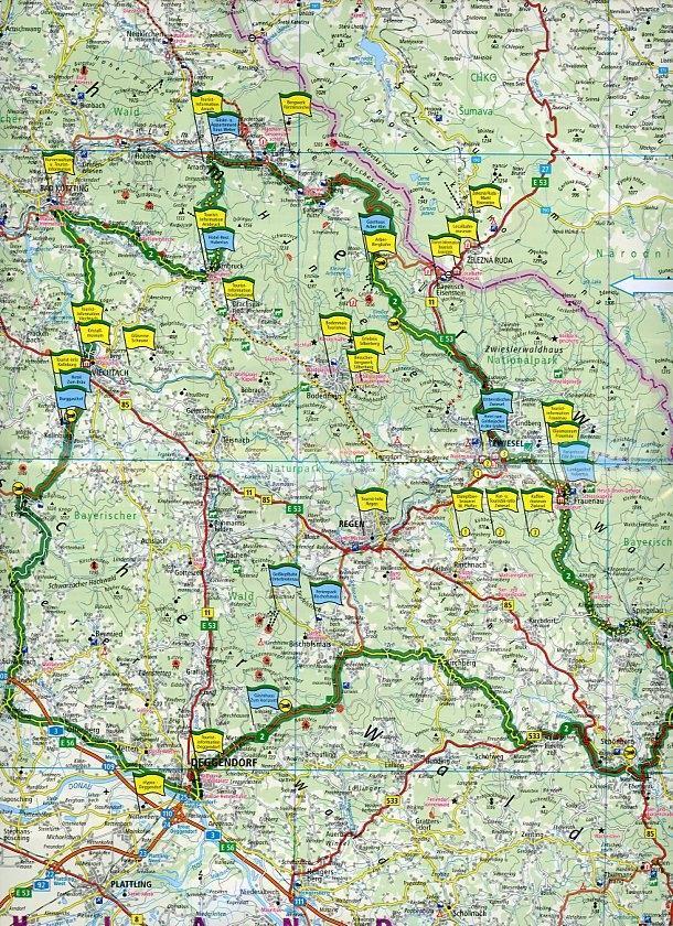 Bild: 9783899202687 | Motorradkarte Bayerischer Wald - Böhmerwald 1 : 200 000 | (Land-)Karte