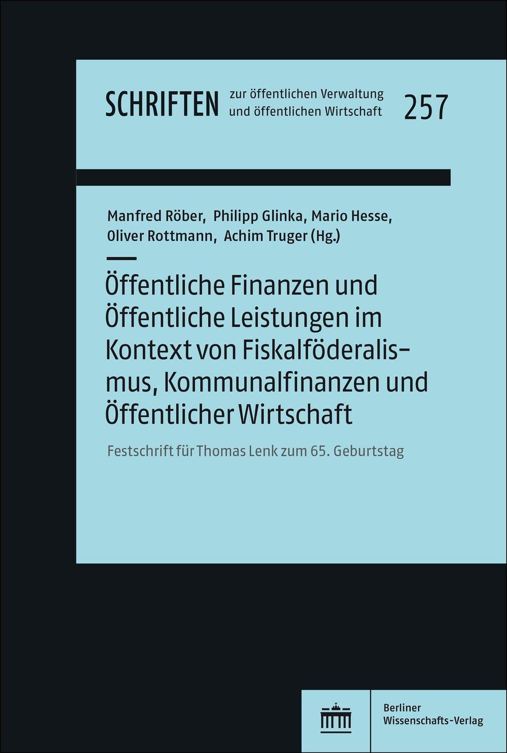 Cover: 9783830555698 | Öffentliche Finanzen und Öffentliche Leistungen im Kontext von...
