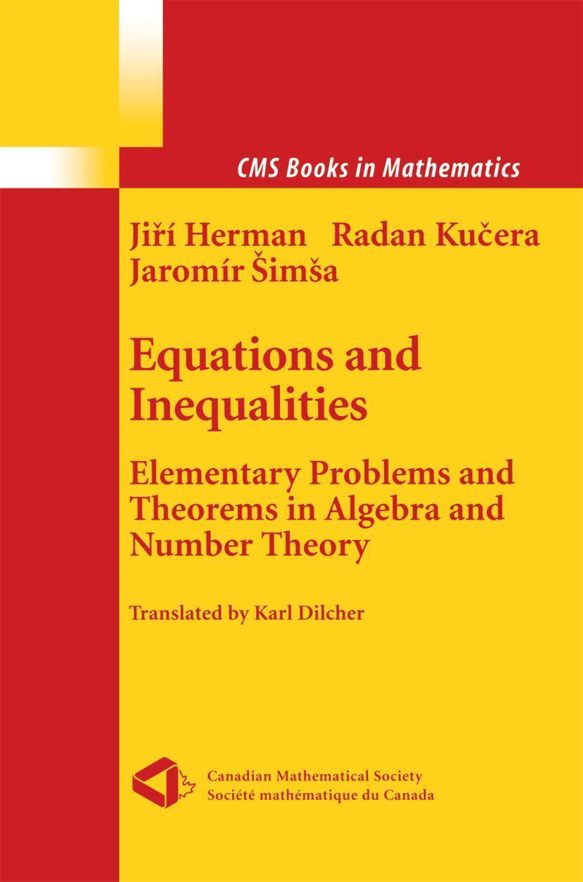 Cover: 9780387989426 | Equations and Inequalities | Jiri Herman (u. a.) | Buch | xi | 2000