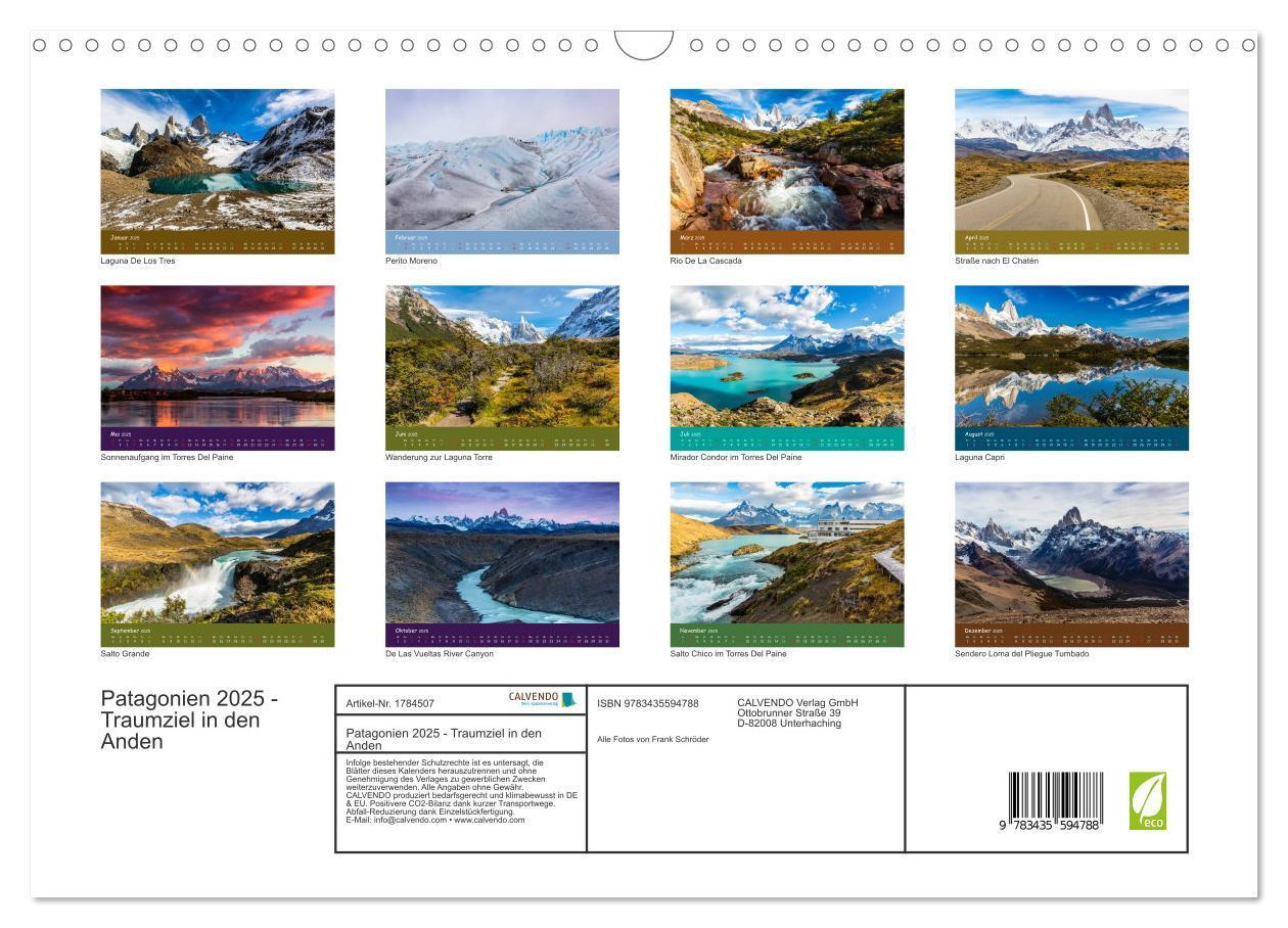 Bild: 9783435594788 | Patagonien 2025 - Traumziel in den Anden (Wandkalender 2025 DIN A3...