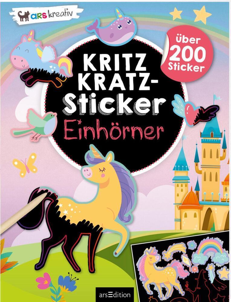 Cover: 9783845840529 | Kritzkratz-Sticker - Einhörner | Über 200 Sticker | Taschenbuch | 2021