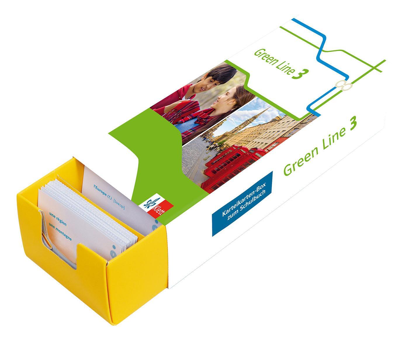 Cover: 9783129240397 | Green Line 3. Vokabel-Lernbox (G8) | Karteikarten-Box zum Schulbuch