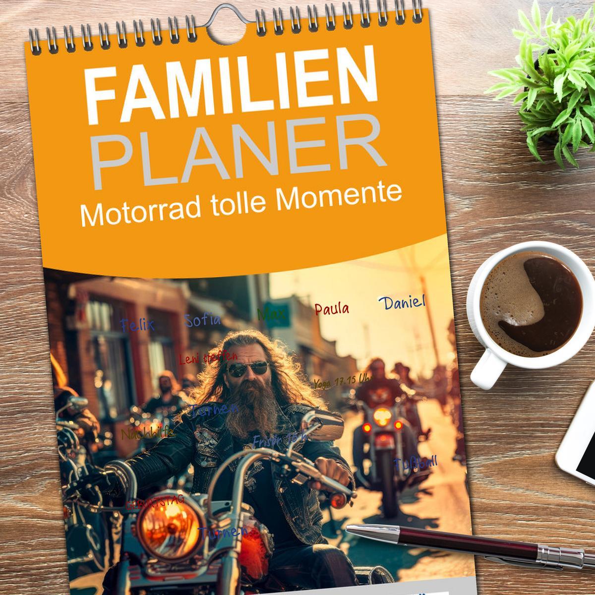 Bild: 9783457193860 | Familienplaner 2025 - Motorrad tolle Momente mit 5 Spalten...