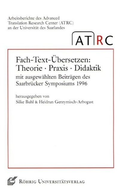 Cover: 9783861102038 | Fach-Text-Übersetzen: Theorie - Praxis - Didaktik | Taschenbuch | VIII