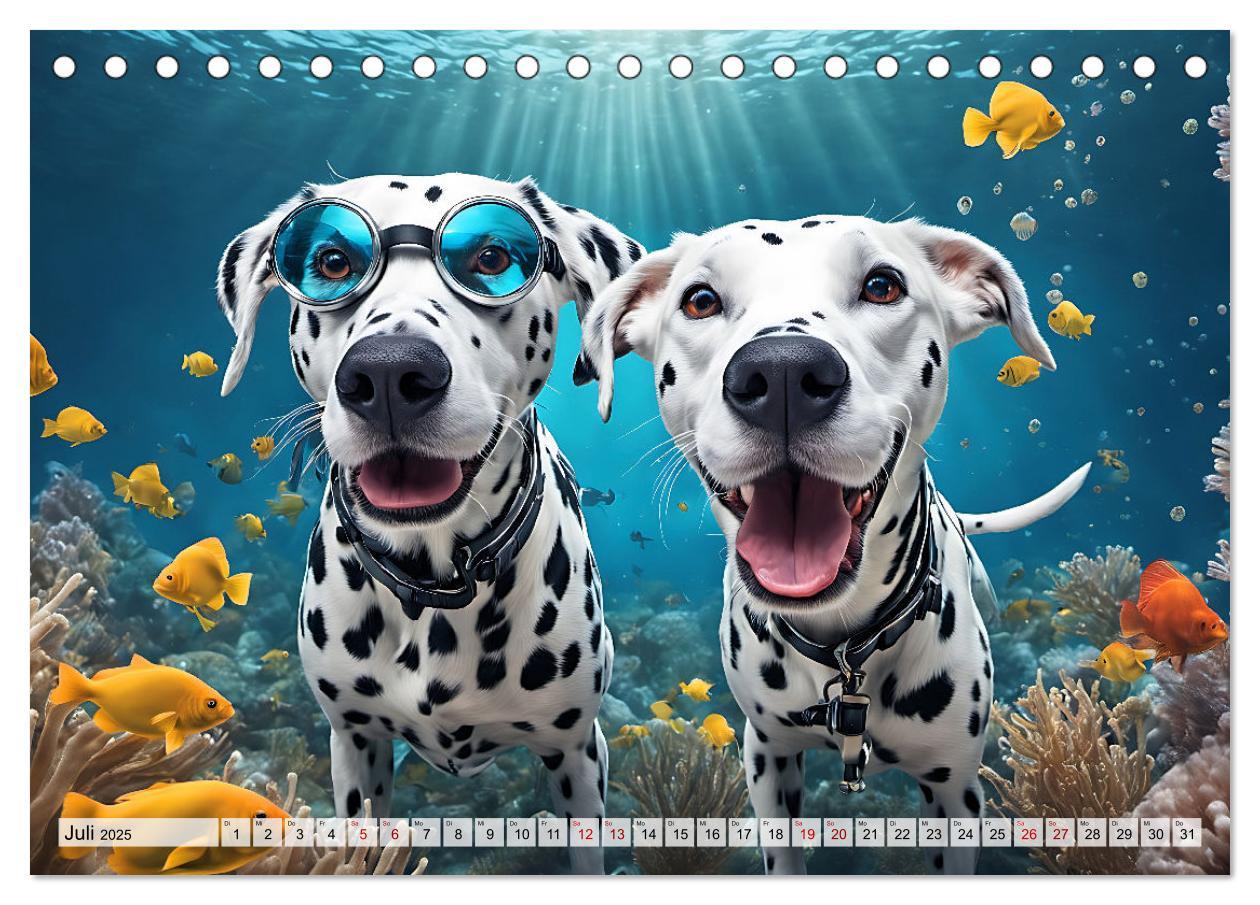 Bild: 9783383862083 | Hunde abgetaucht (Tischkalender 2025 DIN A5 quer), CALVENDO...