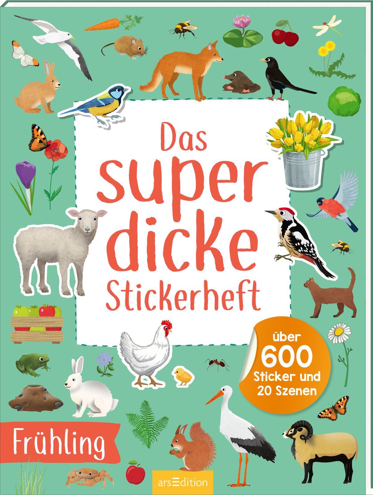 Cover: 9783845860565 | Das superdicke Stickerheft - Frühling | Über 600 Sticker und 20 Szenen