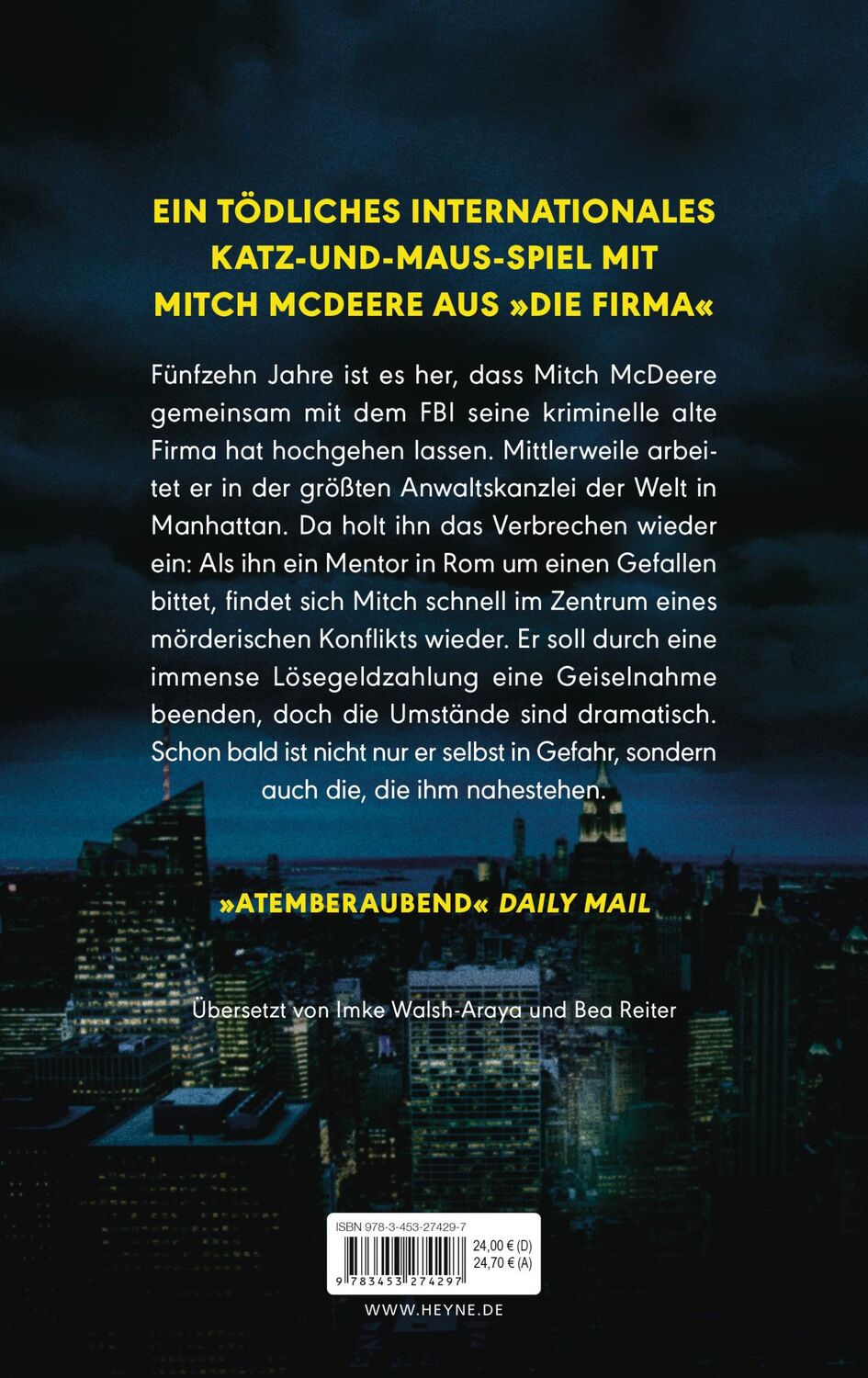 Bild: 9783453274297 | Die Entführung | John Grisham | Buch | 384 S. | Deutsch | 2024 | Heyne