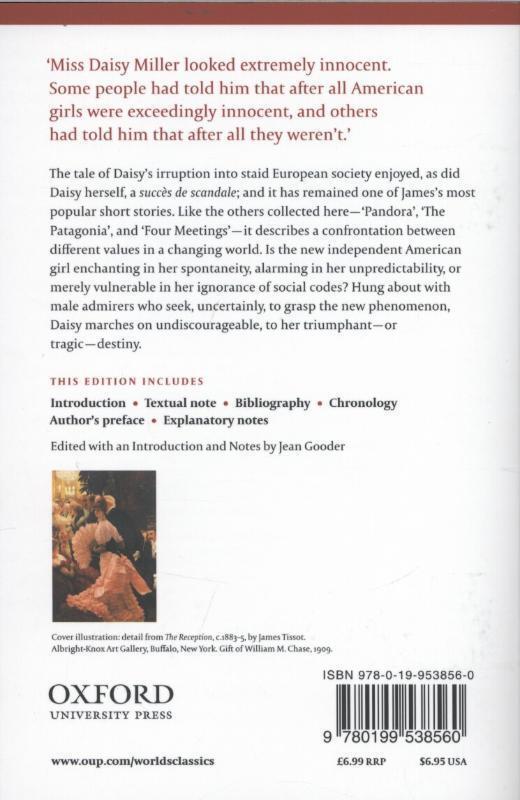 Rückseite: 9780199538560 | Daisy Miller and Other Stories | Henry James | Taschenbuch | 352 S.