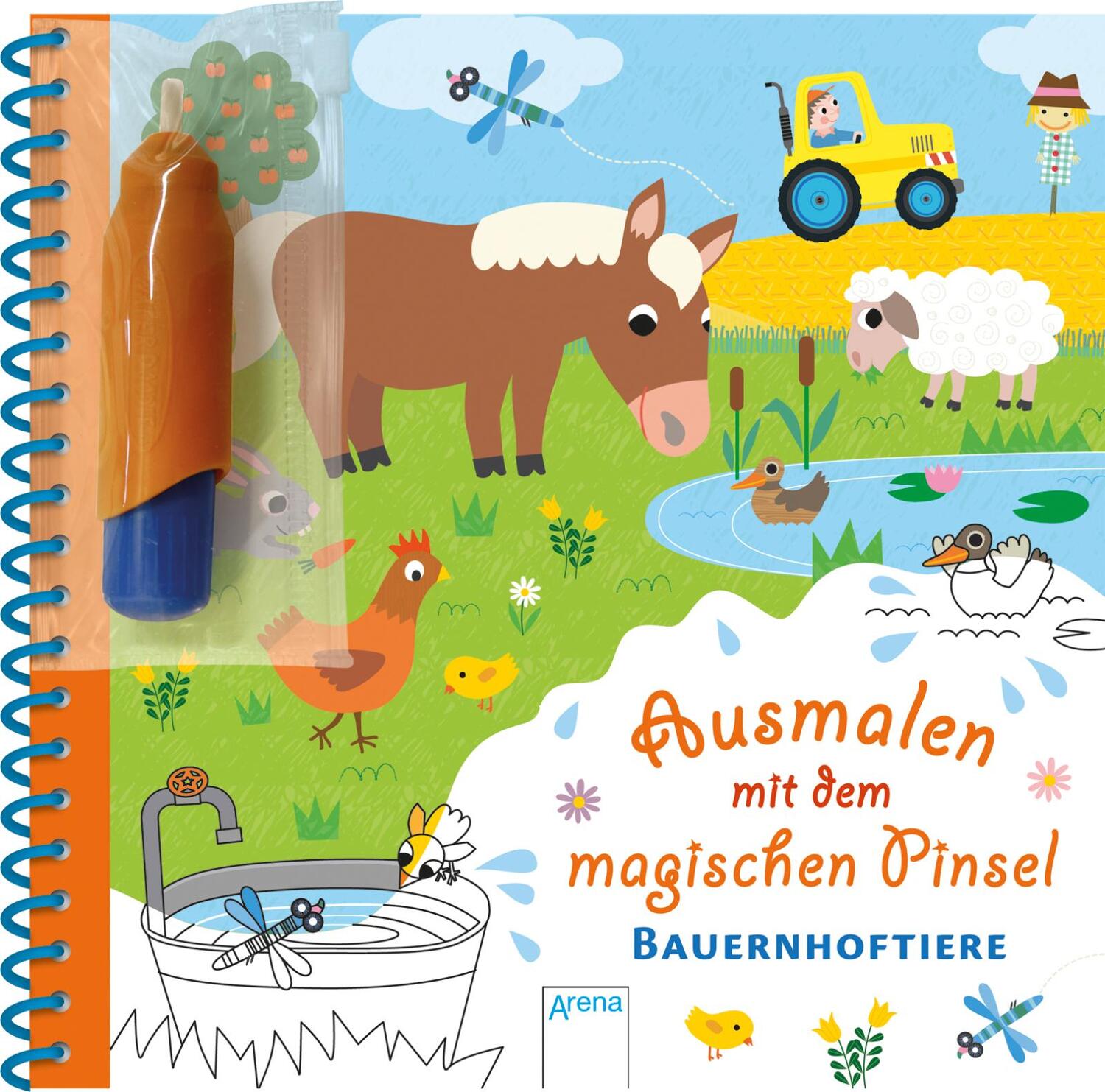Cover: 9783401716213 | Ausmalen mit dem magischen Pinsel. Bauernhoftiere | Taschenbuch | 2020