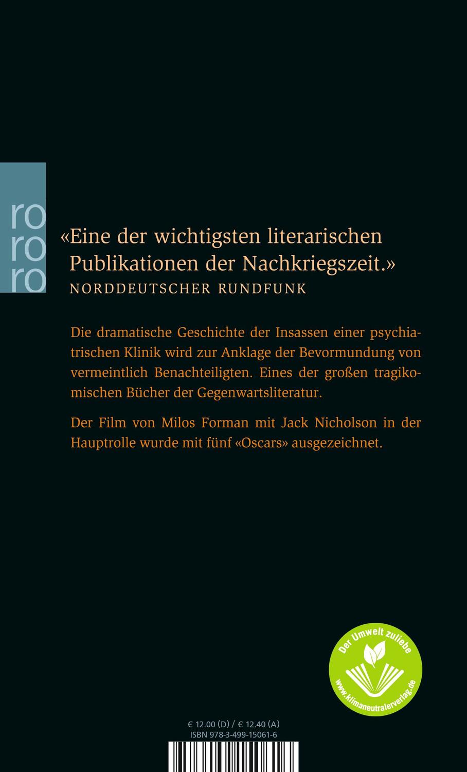 Rückseite: 9783499150616 | Einer flog über das Kuckucksnest | Ken Kesey | Taschenbuch | Deutsch