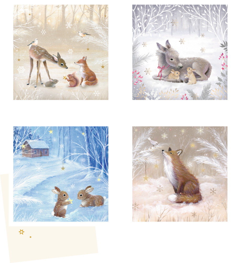 Cover: 4050003722795 | Mini-Adventskalender-Sortiment - Winterzauber | 4 Motive x 6 Ex.