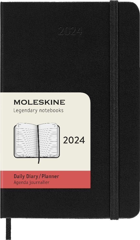 Bild: 8056598856545 | Moleskine 12 Monate Tageskalender 2024, Pocket/A6, Schwarz | Buch