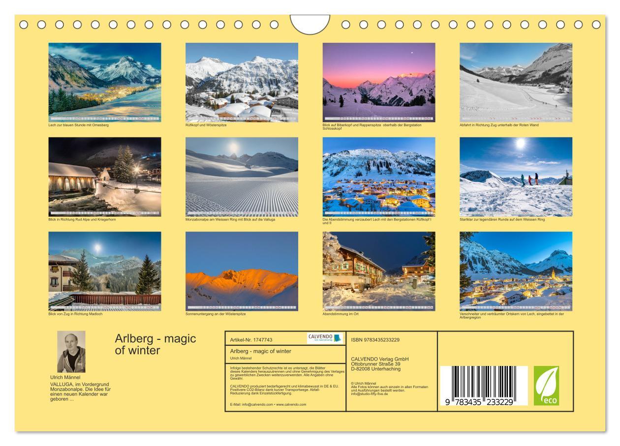 Bild: 9783435233229 | Arlberg - magic of winter (Wandkalender 2025 DIN A4 quer), CALVENDO...