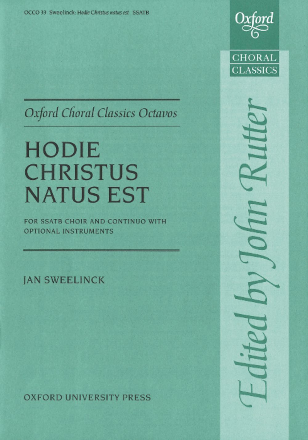 Cover: 9780193418073 | Hodie Christus natus est | Jan Pieterszoon Sweelinck | Noten | 1998