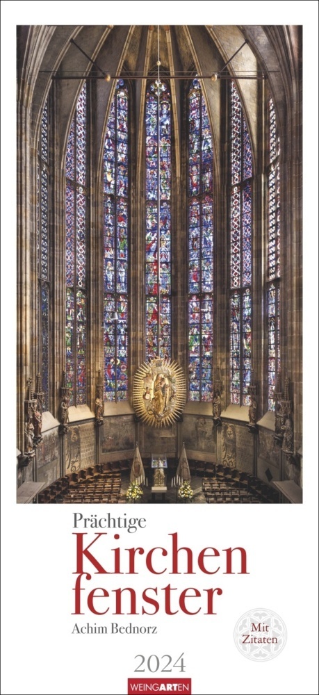 Cover: 9783840085680 | Kirchenfenster Kalender 2024. Kunstschätze aus europäischen...