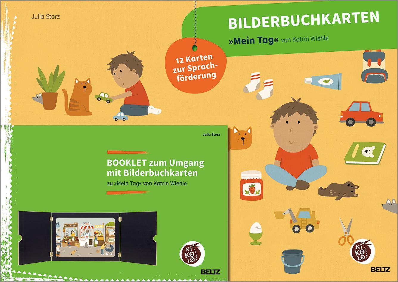 Cover: 4019172600143 | Bilderbuchkarten »Mein Tag« von Katrin Wiehle | Julia Storz | Box