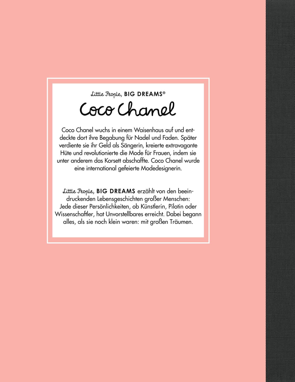 Rückseite: 9783458177982 | Coco Chanel | Little People, Big Dreams. Deutsche Ausgabe | Vegara