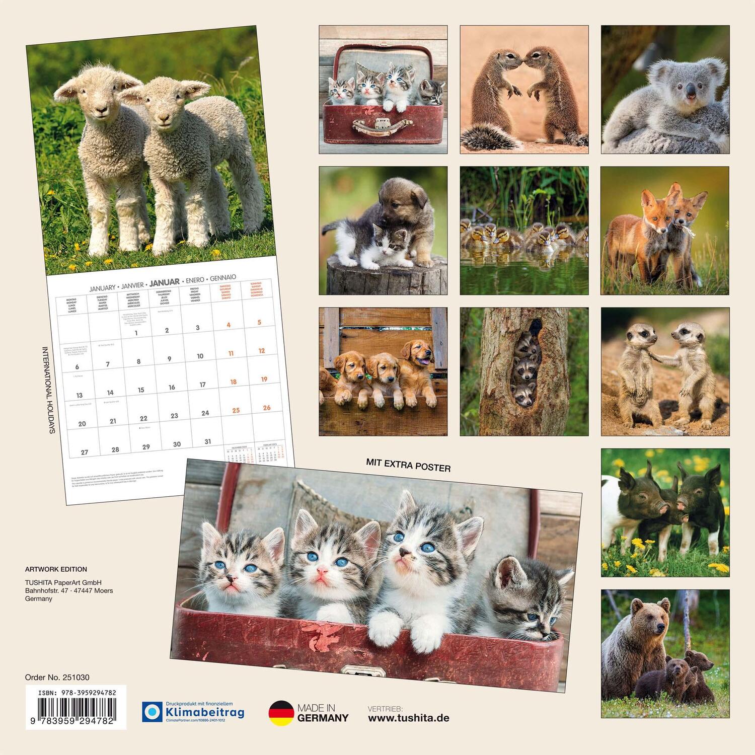 Rückseite: 9783959294782 | Tierbabys 2025 | Kalender 2025 | Kalender | Artwork Edition | 28 S.