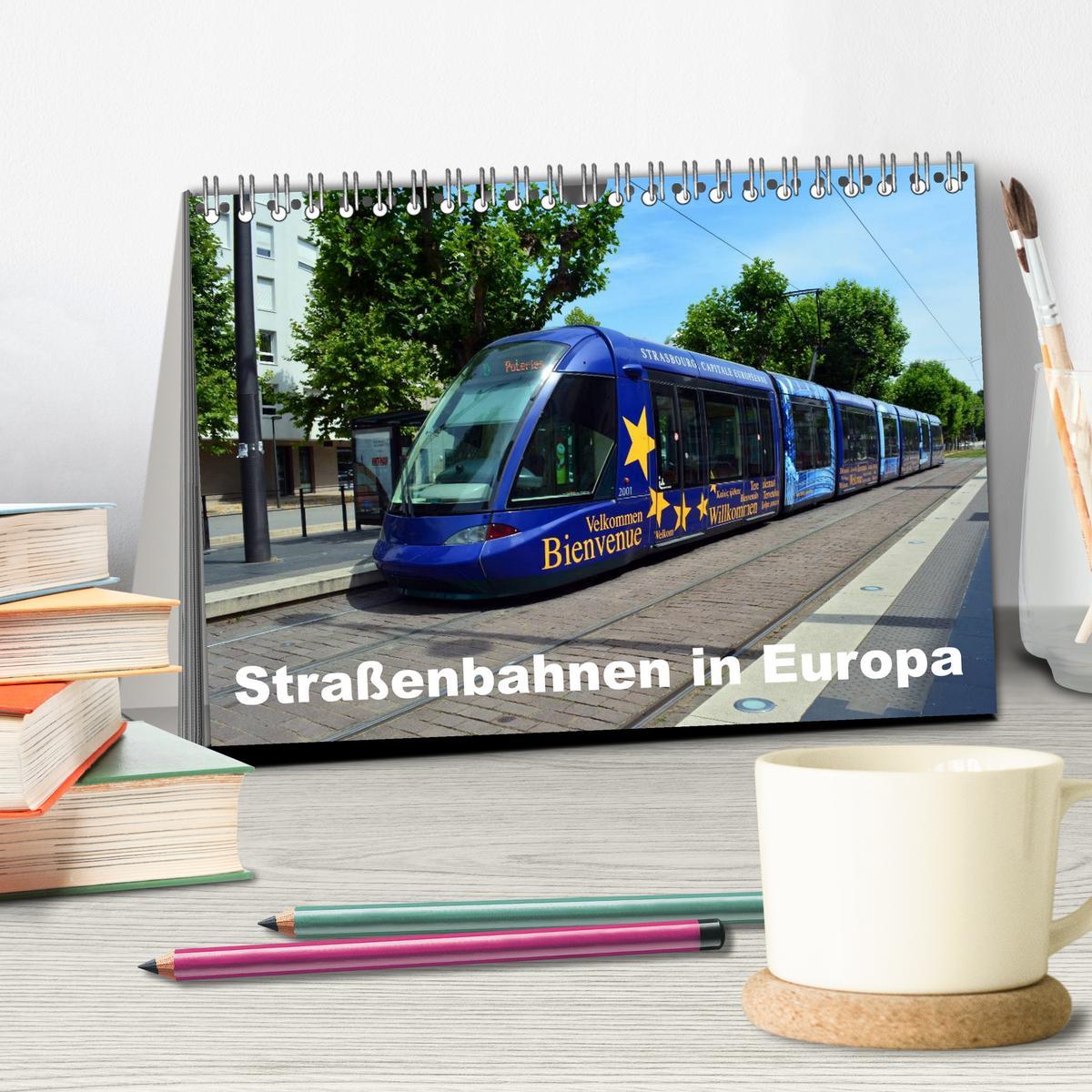 Bild: 9783435462728 | Straßenbahnen in Europa (Tischkalender 2025 DIN A5 quer), CALVENDO...