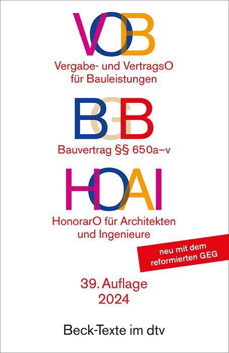 Cover: 9783423532341 | VOB / BGB / HOAI | Taschenbuch | dtv-Taschenbücher Beck Texte | 700 S.