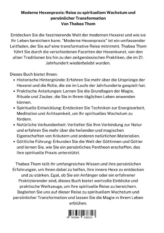 Rückseite: 9783384238313 | Moderne Hexenpraxis | Thabea Thom | Taschenbuch | Paperback | 212 S.