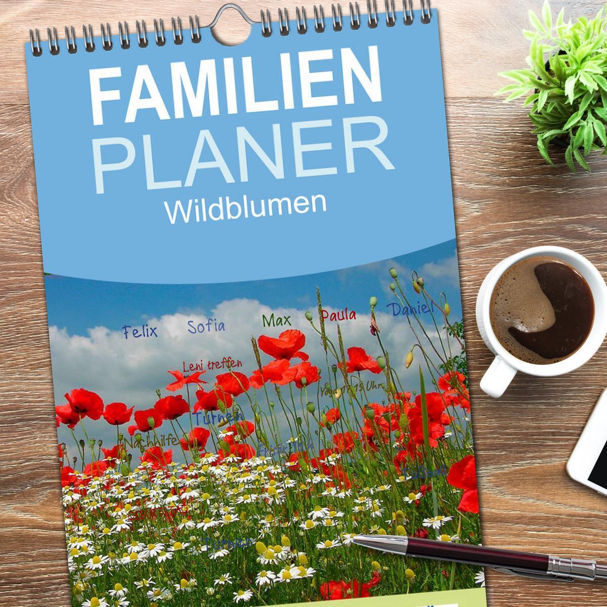 Bild: 9783457120347 | Familienplaner 2025 - Wildblumen 2025 mit 5 Spalten (Wandkalender,...