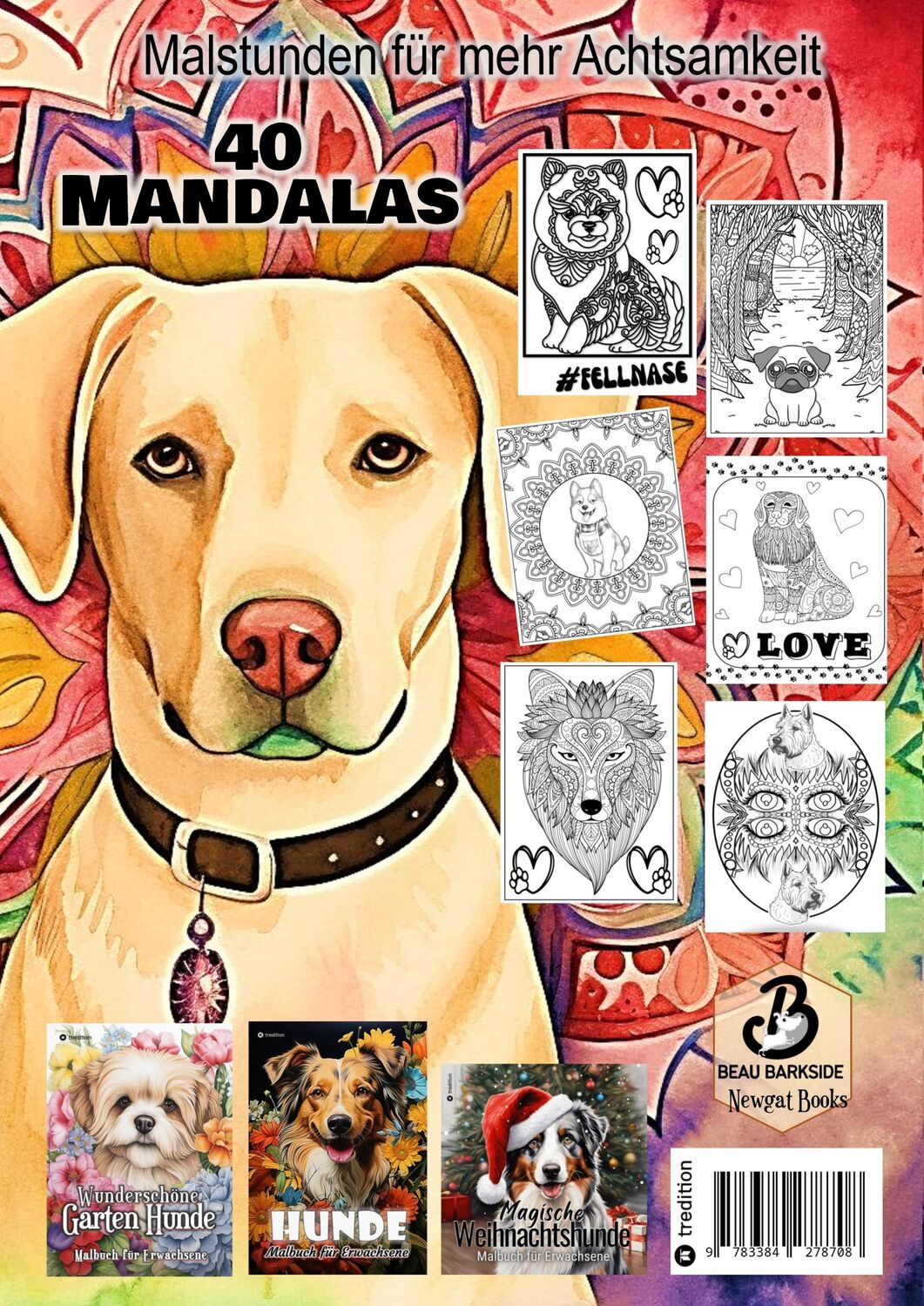 Rückseite: 9783384278708 | Hunde Mandalas Malbuch für Erwachsene Jugendliche Frauen Männer | Buch