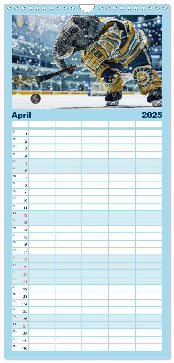 Bild: 9783457196298 | Familienplaner 2025 - Der tierisch lustige Eishockey Kalender mit 5...