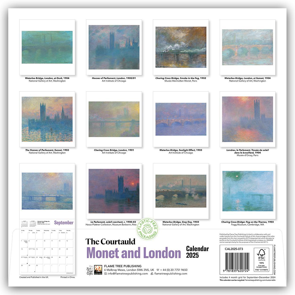 Rückseite: 9781835620724 | The Courtauld: Monet and London Wall Calendar 2025 (Art Calendar)