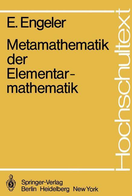 Cover: 9783540121510 | Metamathematik der Elementarmathematik | E. Engeler | Taschenbuch