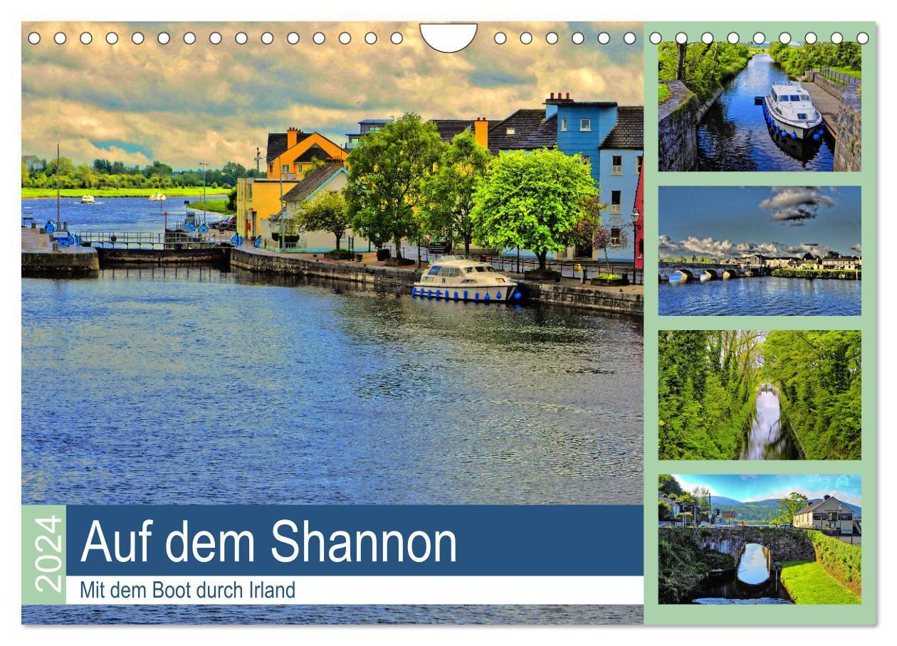 Cover: 9783383219863 | Auf dem Shannon - Mit dem Boot durch Irland (Wandkalender 2024 DIN...